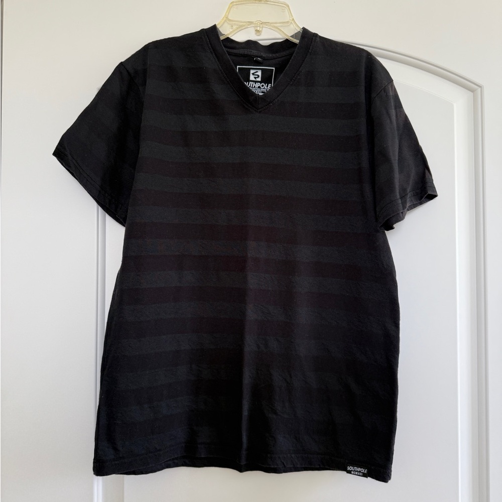 South Pole Black Striped Tee